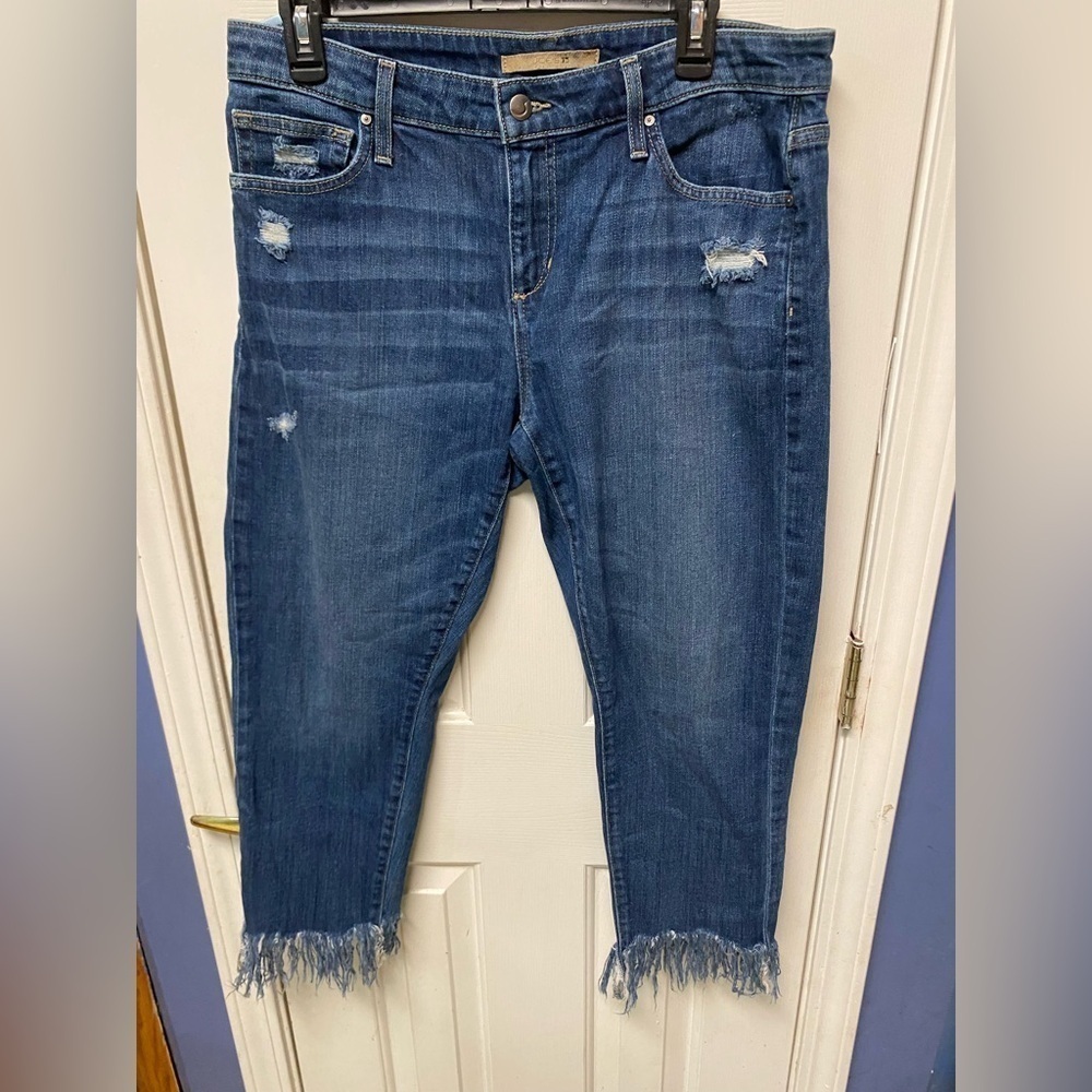 Joe’s Jeans High Rise skinny Ex-Lover Crop Frayed Hem Women Size 30
